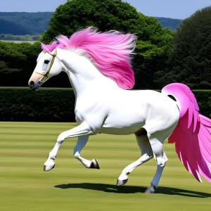 Image shows white horse with wing as a tail instead of a cute Pegasus.