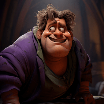 A smiling "Quasimodo" against a muted backdrop, his kind expression and sturdy form urging readers to rethink assumptions based on appearances.