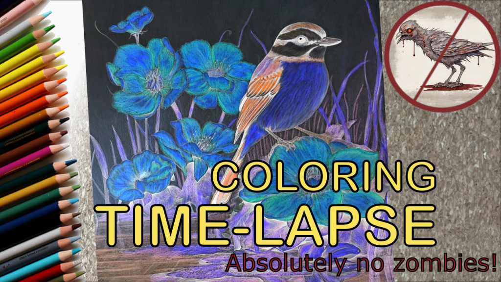 Cover image featuring an artistic twist with an inverted color scheme. It includes a depiction of a 'zombie bird' highlighted by a red circle with a line through it, accompanied by the text 'Absolutely NO Zombies' to emphasize the playful contrast.